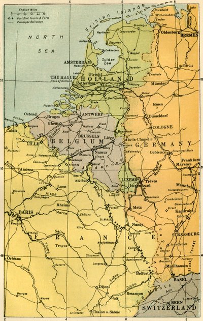 Map of the Belgian Frontier with Forts, 1919 by Unbekannt