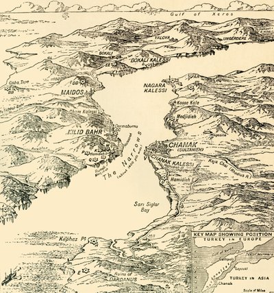 Map of the Dardanelles, First World War, 1915, c1920 by Unbekannt