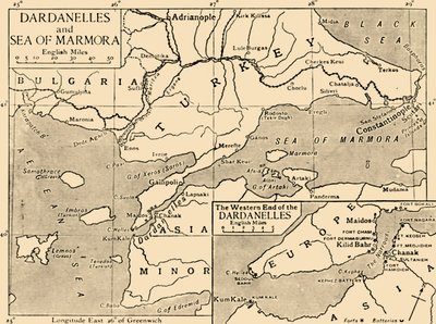 Map of the Dardanelles and Sea of Marmara by Unbekannt