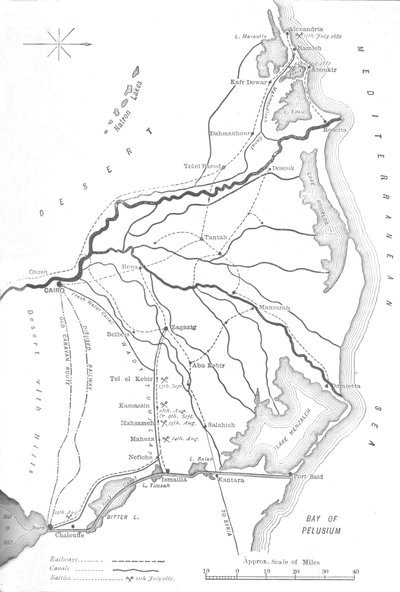 Map of the Delta of the Nile, Strategic Points in the Egyptian Campaign by Unbekannt