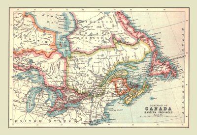 Map of the Dominion of Canada, Eastern Provinces by Unbekannt
