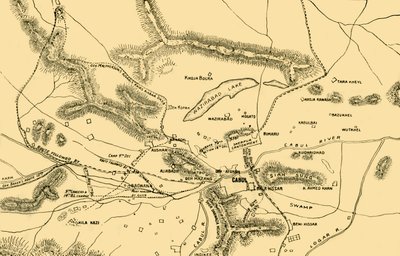 Map of the Fighting in the Chardeh Valley by Unbekannt