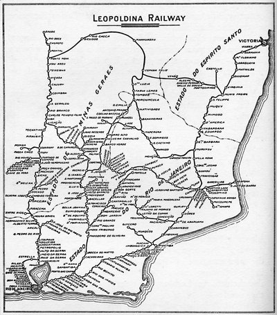 Map of the Leopoldina Railway System by Unbekannt