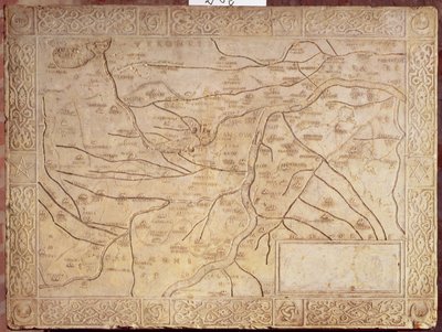 Map of the Mantuan territory, carved in low relief by Unbekannt