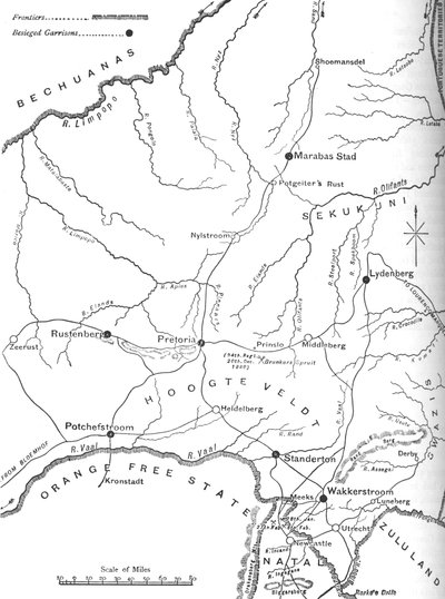 Map of the Theatre of War in the Transvaal, c. 1880 by Unbekannt