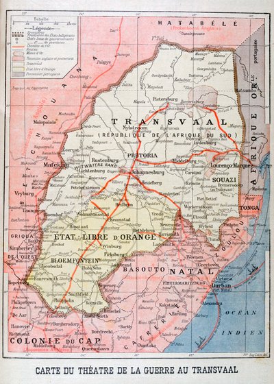 Map of the Theatre of the War in the Transvaal by Unbekannt