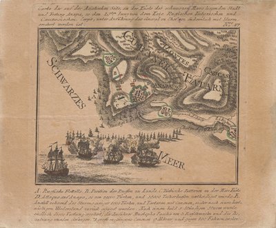 Map of the Capture of the Sea Fortress Anapa by Russian Troops on the Black Sea in June 1791 by Unbekannt