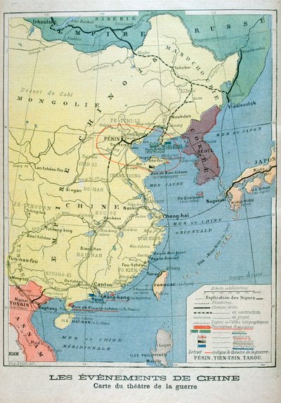 Map of the Theatre of the War in China, 1900 by Unbekannt