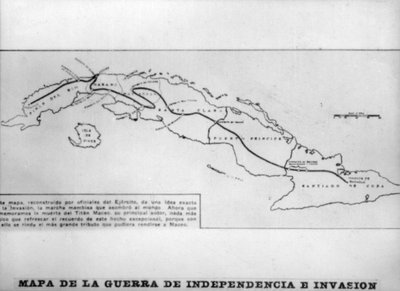 Map of the war of independence and invasion by Unbekannt