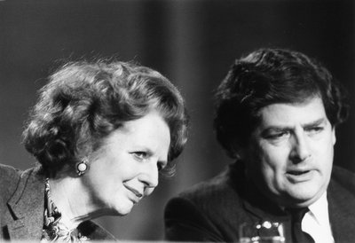 Margaret Thatcher and Nigel Lawson, British Politicians, circa 1980s by Unbekannt