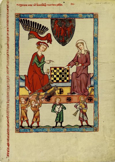 Margrave Otto IV of Brandenburg Playing Chess From the Codex Manesse by Unbekannt