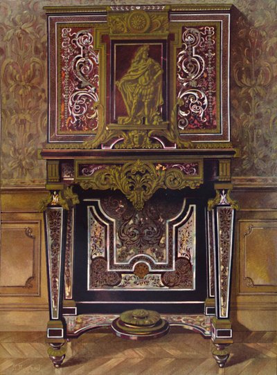 Marquetry Cabinet with Decoration in Gilt Bronze, by André Charles Boulle by Unbekannt