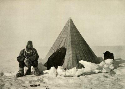 Marshall Outside a Tent, at the Camp, c1908-1909 by Unbekannt
