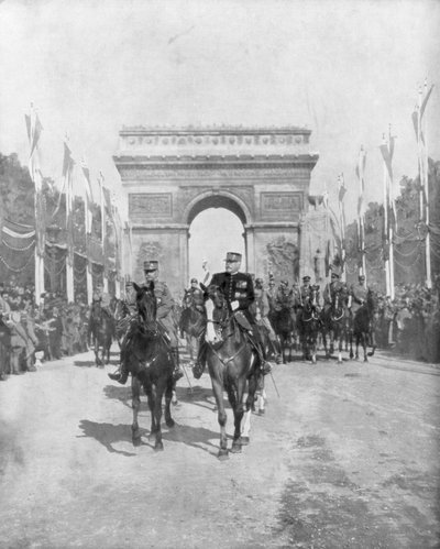 Marshals Foch and Joffre during the grand victory parade, Paris, France, 14 July 1919 by Unbekannt