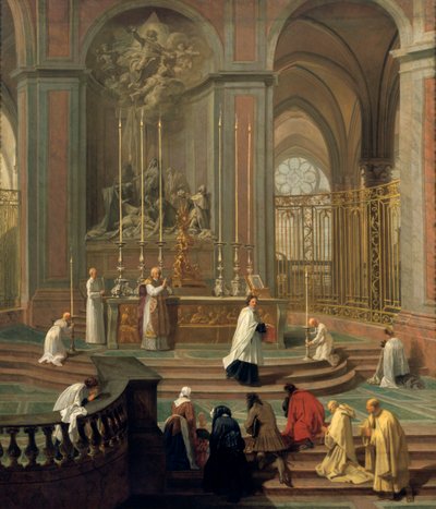 Mass Said by the Canon de la Porte, Main Altar of Notre Dame, Paris by Unbekannt