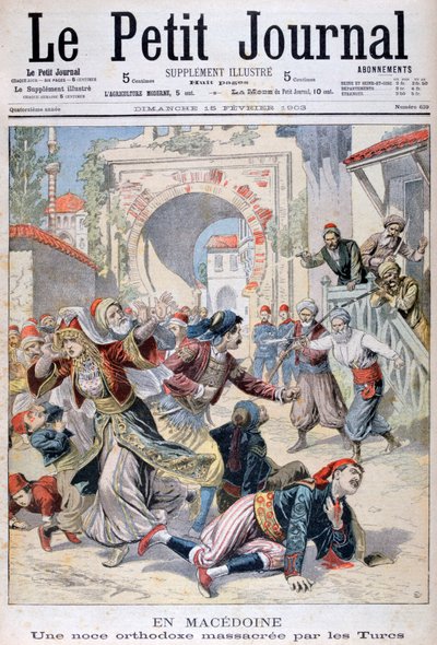 Massacre at a Macedonian orthodox wedding by Turks by Unbekannt