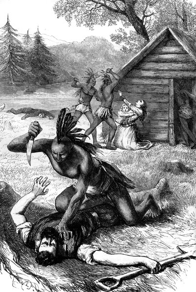 Massacre of Settlers by Native Americans by Unbekannt