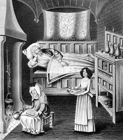 Matron and servant in the sick-chamber by Unbekannt