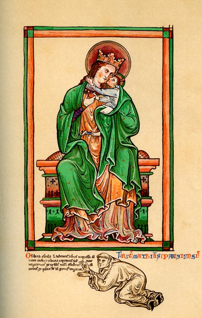 Matthew Paris at the feet of the Virgin and Child by Unbekannt