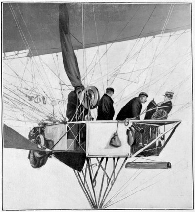 Maurice Berteaux, minister for the war in the Lebaudy airship, 3rd November 1905 by Unbekannt