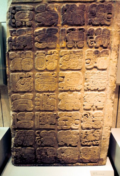 Mayan lintel listing the nine generations of rulers at Yaxchilan by Unbekannt