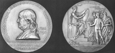 Medal struck to commemorate the 200th anniversary of the birth of Benjamin Franklin by Unbekannt