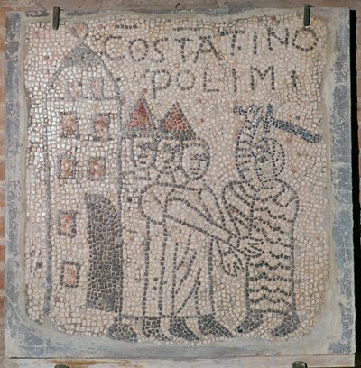 Medieval mosaic of the sack of Constantinople, 5th century by Unbekannt