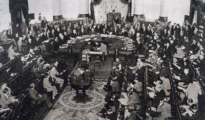 Meeting of the SDN or the League of Nations on 10/06/1929 in the Senate Palace in Madrid, Spain by Unbekannt