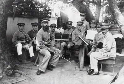 Members of a German Bando POW camp orchestra at Tokushima Prefecture by Unbekannt