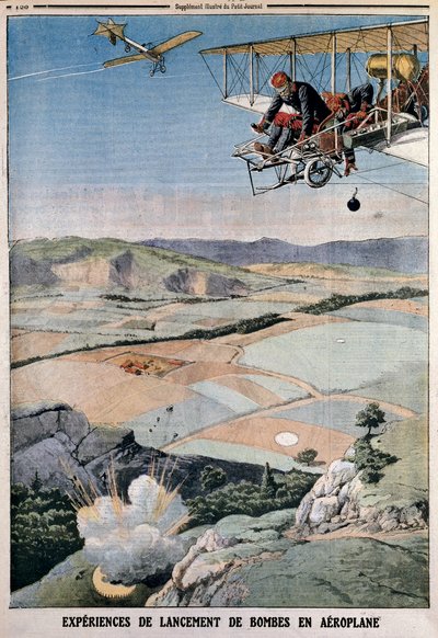 Members of the French Air Corps on Bomb Practice at Chalons, 1912 by Unbekannt