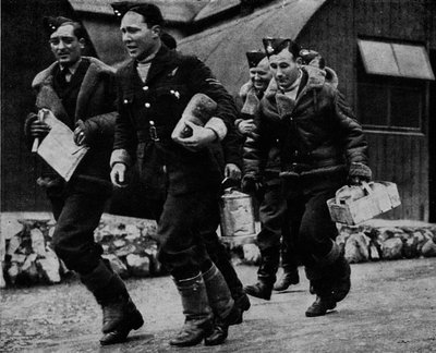 Members of the RAF ready for action during World War II by Unbekannt