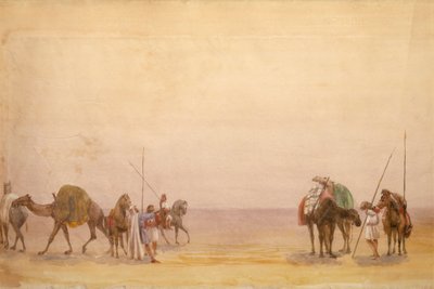Men with Camels and Horses, Part of the London to Hong Kong Panorama by Unbekannt
