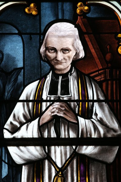 Mezilles Church, Stained Glass Window: Saint John Mary Vianney, Cure of Ars, France by Unbekannt