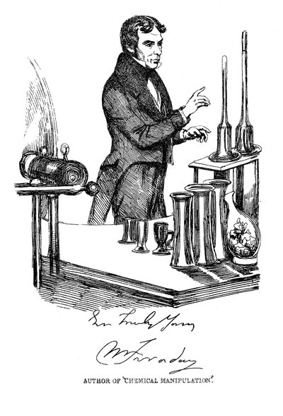 Michael Faraday lecturing at the Royal Institution, London, c1835 by Unbekannt