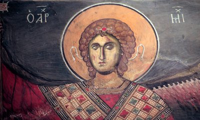 Michael Archangel Byzantine Fresco by Unbekannt