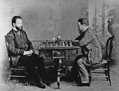 Mikhail Chigorin and William Steinitz in Havana, 1880 by Unbekannt
