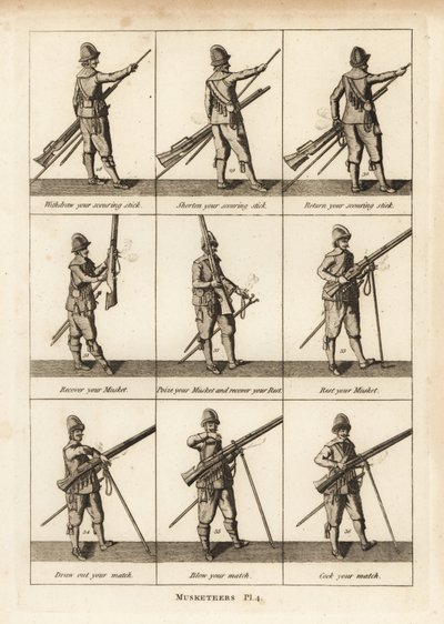 Military exercises of musketeers by Unbekannt