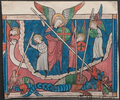 Miniature from a Manuscript of the Apocalypse: The War in Heaven by Unbekannt
