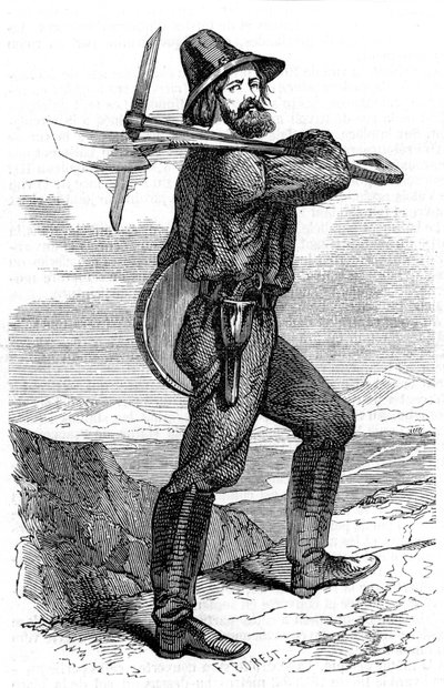 Mining prospector in the Californian gold fields by Unbekannt