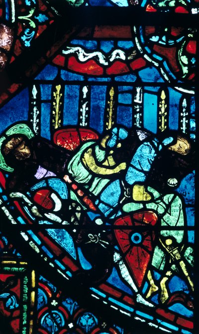 Miracle of the flowering lances, stained glass, Chartres Cathedral, France, c1225 by Unbekannt