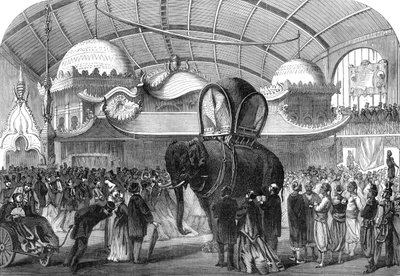Model of an elephant in the Siamese section of the Machine Gallery, 1867 by Unbekannt