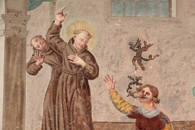 Monastery of Saorge 18th-century fresco depicting the life of St Francis of Assisi, Saorge, France by Unbekannt