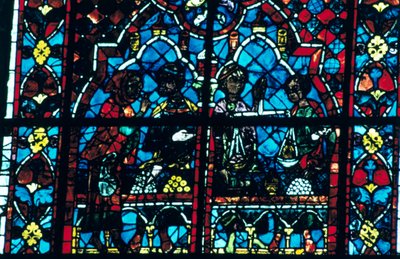 Money Changers, Stained Glass, Chartres Cathedral, Chartres, France by Unbekannt