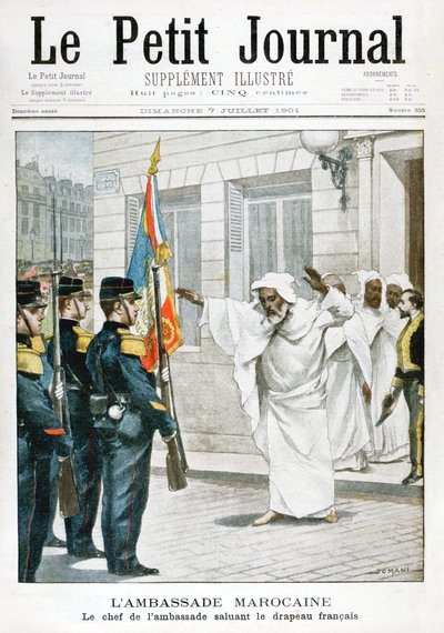 Moroccan Embassy, The Chief Ambassador Saluting the French Flag by Unbekannt