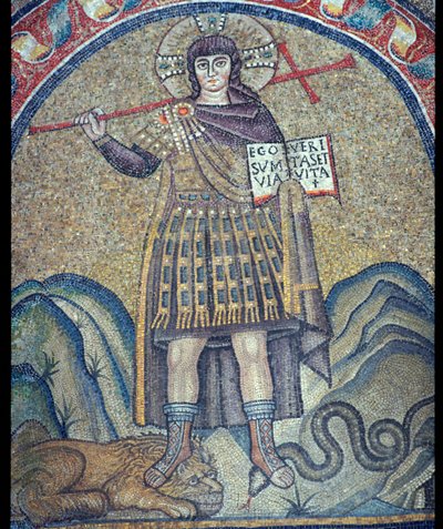 Mosaic of Christ dressed as a Roman soldier, 6th century by Unbekannt