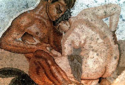 Mosaic of a Satyr and Nymph, House of Faun, Pompeii, Italy by Unbekannt