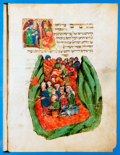 Moses leading the Children of Israel through the Red Sea by Unbekannt