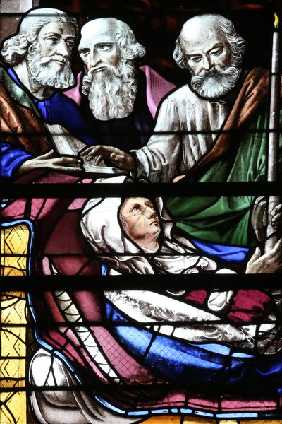 Moulins Cathedral, Stained Glass Window: Dormition of the Virgin Mary, Moulins, France by Unbekannt