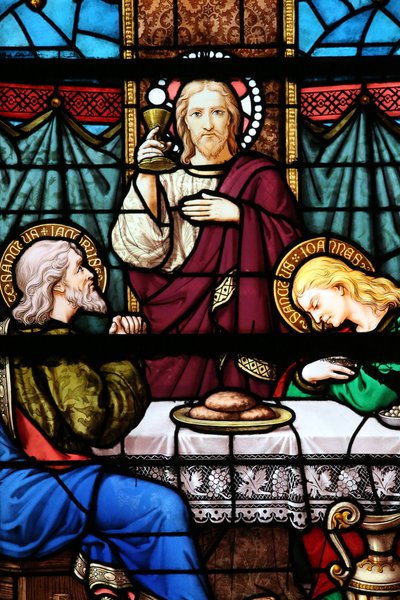 Moulins cathedral. Stained glass window: The Last Supper, Moulins, France by Unbekannt