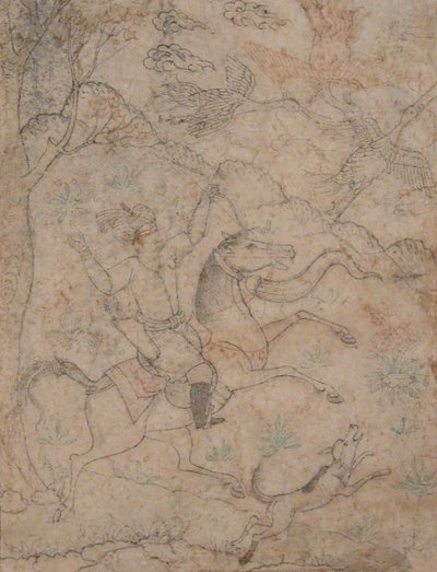 Mounted Hunter with Dog Pursuing Game Birds, 16th century by Unbekannt